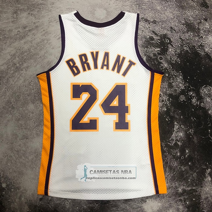 Camiseta Los Angeles Lakers Kobe Bryant NO 24 Mitchell & Ness 2009-10 Blanco